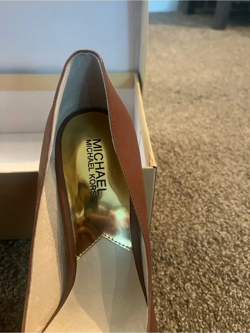 Michael Kors Brown Leather Platform Pumps | Size 10
